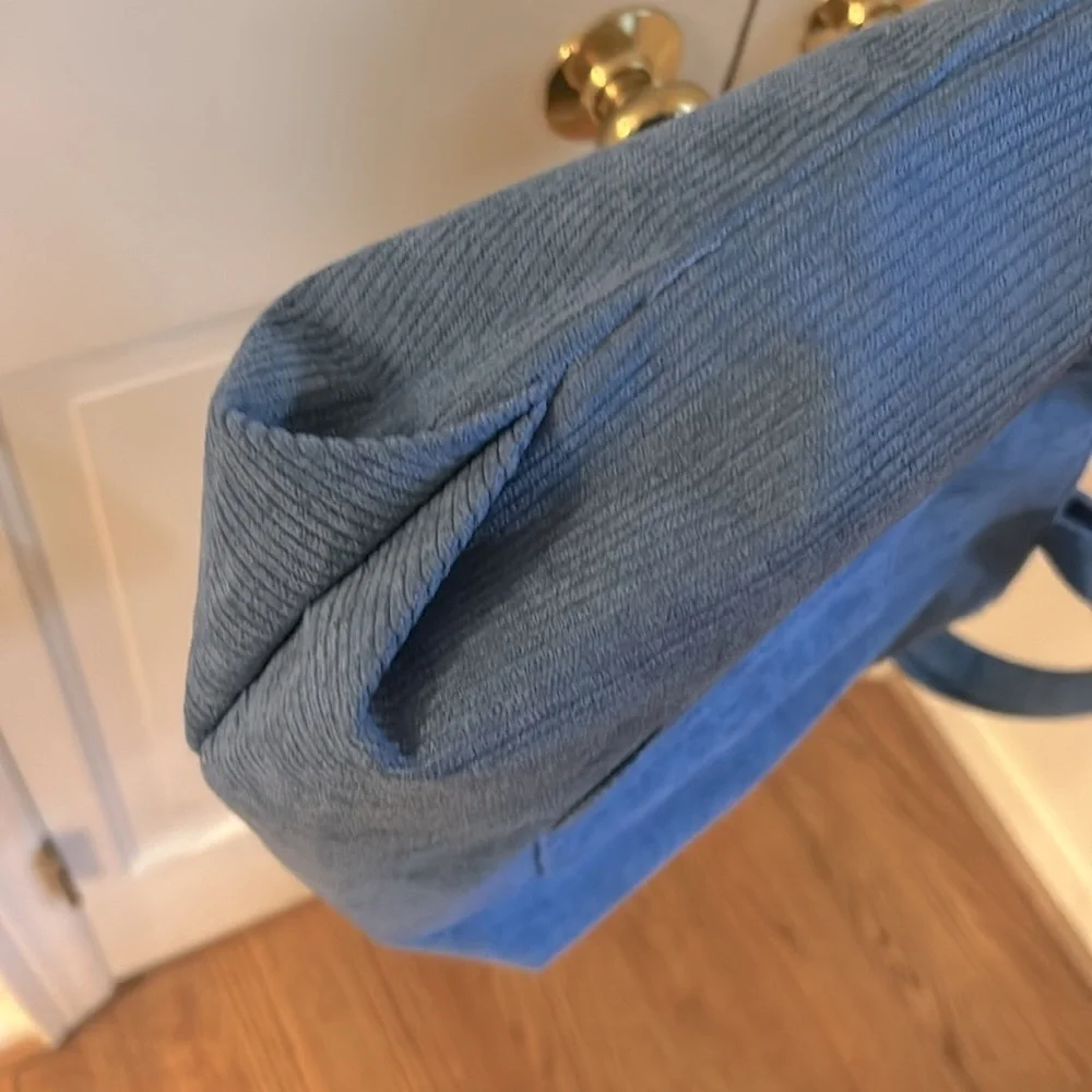 Corduroy Bag NEW ! Interior Pocket Shoulder Straps in Clay Blue